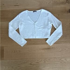 Brandy Melville Cardigan V Neck One Size White